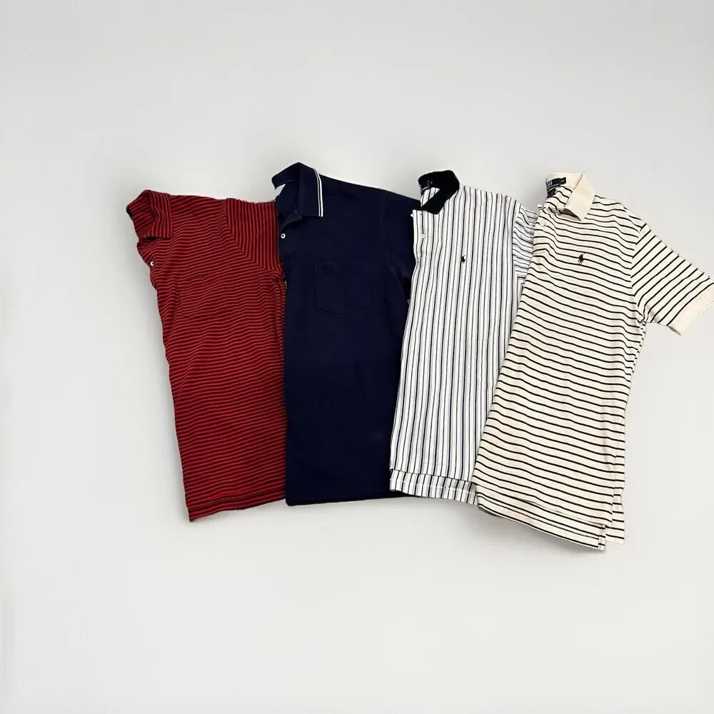 Lot of 4 Polo Ralph Lauren & Brooks Bros Short Sleeve Polo Shirts XL